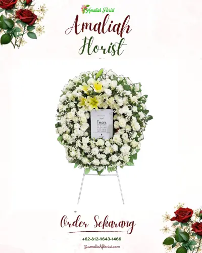 Krans Bunga Duka Cita di Sario Utara